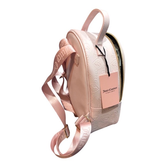 Juicy Couture baby pink powder blush upgrade U medium backpack with charm new - Picture 14 of 15